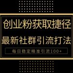 （10040期）创业粉捷径！最新被动引流方法大揭秘，实现每日100+精准引流