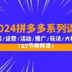 2024拼多多系列课：基础/运营/活动/推广/玩法/大模块（62节视频课）