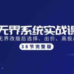 无界系统实战课：全体系落地无界改版后选择、出价、高投产做付费引流-38节