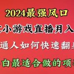 （10020期）2024年最强风口，通过小游戏直播月入25w+单日收益5000+小白最适合做的项目