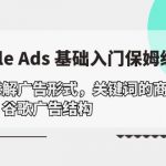 （10018期）Google Ads 基础入门，系统拆解广告形式/关键词的商业认知/谷歌广告结构