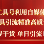 （9698期）2024年最新工具号引流精准高质量自媒体创业粉，全程干货日引流轻松100+