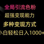 （9680期）全局引流色粉 超强变现能力 多种变现方式 小白轻松日入1000+