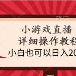 （9640期）小游戏直播详细操作教程，小白也可以日入2000+