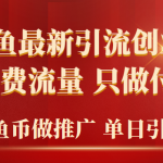 （9584期）2024年闲鱼币推广引流创业粉，不做免费流量，只做付费流量，单日引流100+