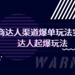 （9500期）抖商达人-渠道爆单玩法实操课，达人起爆玩法（29节课）