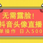 无需露脸，Ai头像直播项目，简单操作日入500+