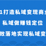 从0到1打造私域变现商业闭环-私域做赚钱定位，高效落地实现私域变现