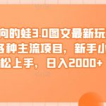 反方向的蛙3.0图文最新玩法，隐身各种主流项目，新手小白轻松上手，日入2000+
