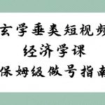 玄学垂类短视频经济学课，保姆级做号指南（8节课）