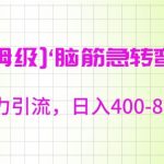 保姆级脑筋急转弯3.0，暴力引流，日入400-800+