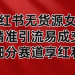 小红书无货源女装，精准引流易成交，平台红利期小白也可操作蓝海赛道