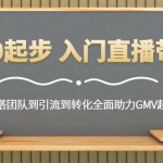 从0起步 入门直播带货 从搭团队到引流到转化全面助力GMV起步