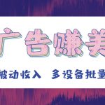 挂机看广告赚美元，可多设备批量挂机，躺赚被动收入