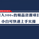 日入500+的虚拟精品资源项目 小白可快速上手实操（附课程视频素材）