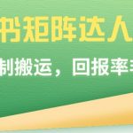 （9019期）小红书矩阵达人项目，直接复制搬运，回报率非常高