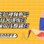 保险类短视频账号线上获客训练营，短视频搞钱爆破营