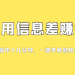 一个信息差赚钱项目，小白轻松上手，只需要发发消息就有收益，0成本每单…