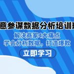生意·参谋数据分析培训班：解决商家4大痛点，学会分析数据，打造爆款！
