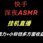 （8757期）快手深夜ASMR挂机直播磁力+小铃铛多方面收益