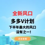 全新风口，多多V计划，下半年最大的风口，没有之一！