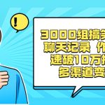 （8504期）3000组搞笑原创聊天记录 作品快速破10万播放 多渠道变现