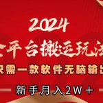 （8482期）2024全平台搬运玩法，只需一款软件，无脑输出，新手也能月入2W＋