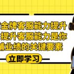 电商-金牌客服能力-提升班，提升客服能力是你店铺业绩的关键要素