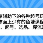鱼塘 辅助下的各种起号玩法，市面上少有的鱼塘课程 养鱼 起号 选品 爆流…