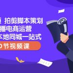 （8234期）短视频 拍剪脚本策划直播电商运营起号本地同城一站式（50节视频课）