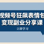 （8103期）视频号狂飙表情包变现副业分享课，一条龙玩法分享给你（附素材资源）