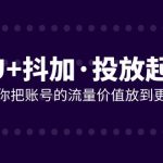 （7985期）DOU+抖加投放起号课，帮你把账号的流量价值放到更大（21节课）
