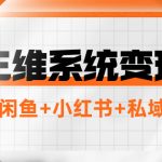 （7898期）三维系统变现项目：普通人首选-年入百万的翻身项目，闲鱼+小红书+私域