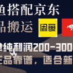 （7892期）闲鱼搭配京东备份库搬运，一单纯利润200-300，全部正品靠谱，适合新手！