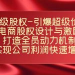 （7505期）超级股权-引爆超级价值：电商股权设计与激励：打造全员动力机制  实现…