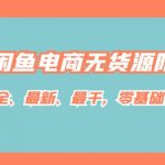 （7215期）闲鱼电商无货源陪跑课，最全、最新、最干，零基础实战！