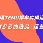 （6934期）拼多多-跨境TEMU爆单实操运营培训班，海外拼多多的选品、运营、爆单