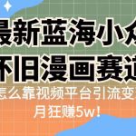 （6869期）最新蓝海小众怀旧漫画赛道 高转化一单29.9 靠视频平台引流变现一个月狂赚5w