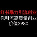 （6779期）小红书暴力引流创业粉，教你引流高质量创业粉，价值2980