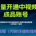 （6561期）外面收费1980暴力开通中视频计划教程，附 快速通过中视频伙伴计划的办法