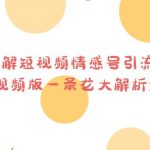 （6542期）拆解短视频情感号引流变现项目，视频版一条龙大解析分享给你
