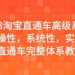 （6535期）2023淘宝直通车高级系统课，实操性，系统性，实时性，直通车完整体系教学