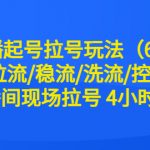 （6362期）直播起号拉号玩法（6月）拉流/稳流/洗流/控流 直播间现场拉号 4小时时长
