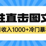 （6326期）2023最新冷门暴利赚钱项目，人性直击图文号，日收入1000+【视频教程】