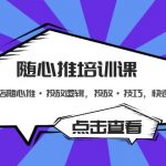 （5145期）随心推培训课：小店随心推·投放逻辑，投放·技巧，快速打标签