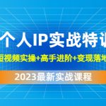 （4735期）2023个人IP实战特训：基础准备+短视频实操+高手进阶+变现落地+数据+电商