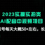 （4674期）2023实操实拍类AI配音中视频项目，一个账号每天大概50+左右，长期稳定