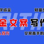 （4497期）吸金文案写作库：揭秘点字成金的财富密码，年入百万文案高手的秘密