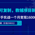 （4422期）简单可复制，教辅项目新玩法，新手实战一个月变现16000+（第2期+课程+资料)