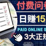 （4208期）参与付费调查，利用自己的空闲时间完成问卷，适合新手的平台，日赚15美元